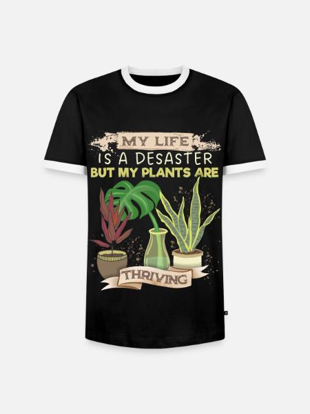 Plant-Daddy Plant-Mommy, Grappige Planten Zeggen - Mannen contrastshirt - zwart/wit