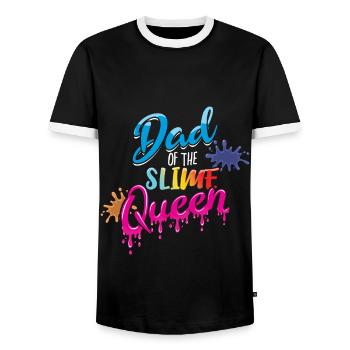 Papa De Slime Kid Love Slime Lover Colorful Slime - T-shirt contrasté Homme - noir/blanc - Devant - AI Model Female 172 light (172cm) & AI Model Male 178 light (178cm)
