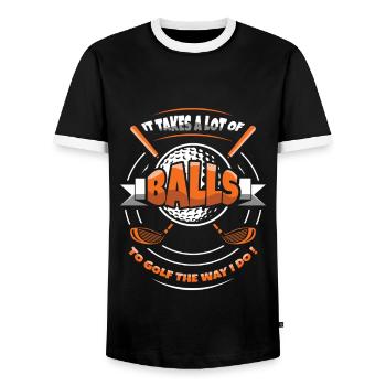 Nimmt Viele Golfbälle Lustiger Golf Golfer Golf - Männer Kontrast-T-Shirt - Schwarz/Weiß - Vorne - AI Model Female 172 light (172cm) & AI Model Male 178 light (178cm)