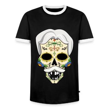 Abuelo Grandpa Grandparents Day Día De Los Muertos - Men's Ringer Shirt - black/white - Front - AI Model Female 172 light (172cm) & AI Model Male 178 light (178cm)