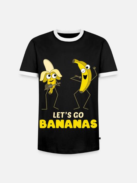 Singing Funny Banana Meme Let Us Go Banana - Men's Ringer Shirt - black/white