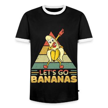 Dab Dabbing Lustige Banane Meme Lass uns Bananen gehen - Männer Kontrast-T-Shirt - Schwarz/Weiß - Vorne - AI Model Female 172 light (172cm) & AI Model Male 178 light (178cm)