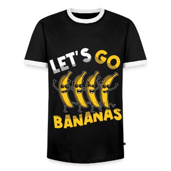 Kawaii süße lustige Banane Meme Lass uns gehen Banane - Männer Kontrast-T-Shirt - Schwarz/Weiß - Vorne - AI Model Female 172 light (172cm) & AI Model Male 178 light (178cm)