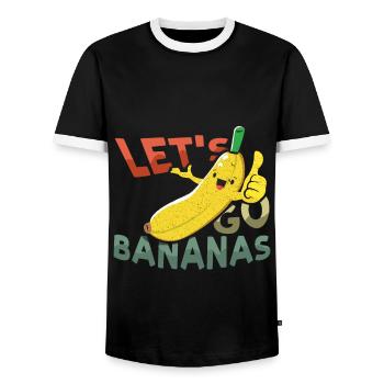 Cooles fantastisches lustiges Bananen-Meme Lass uns Bananen gehen - Männer Kontrast-T-Shirt - Schwarz/Weiß - Vorne - AI Model Female 172 light (172cm) & AI Model Male 178 light (178cm)
