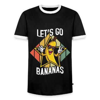 Awesome Cool Lustige Banane Meme Lass uns gehen Banane - Männer Kontrast-T-Shirt - Schwarz/Weiß - Vorne - AI Model Female 172 light (172cm) & AI Model Male 178 light (178cm)