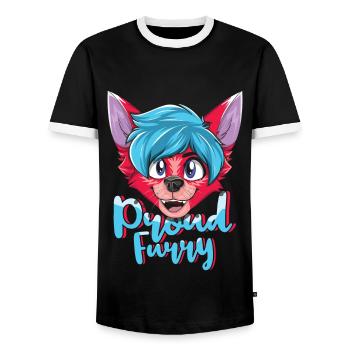 Stolzer pelziger Schwanz Ohr pelzige Person Cosplay cool - Männer Kontrast-T-Shirt - Schwarz/Weiß - Vorne - AI Model Female 172 light (172cm) & AI Model Male 178 light (178cm)
