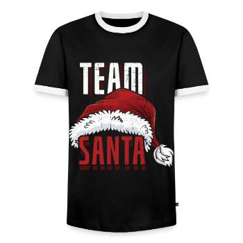 Dezember 2021 Schnee Winter Team Weihnachtsmann Weihnachten - Männer Kontrast-T-Shirt - Schwarz/Weiß - Vorne - AI Model Female 172 light (172cm) & AI Model Male 178 light (178cm)