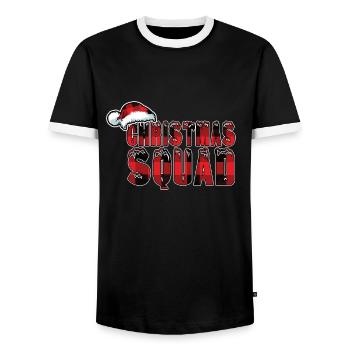 Christmas Squad Winter Dezember Muster Weihnachten - Männer Kontrast-T-Shirt - Schwarz/Weiß - Vorne - AI Model Female 172 light (172cm) & AI Model Male 178 light (178cm)