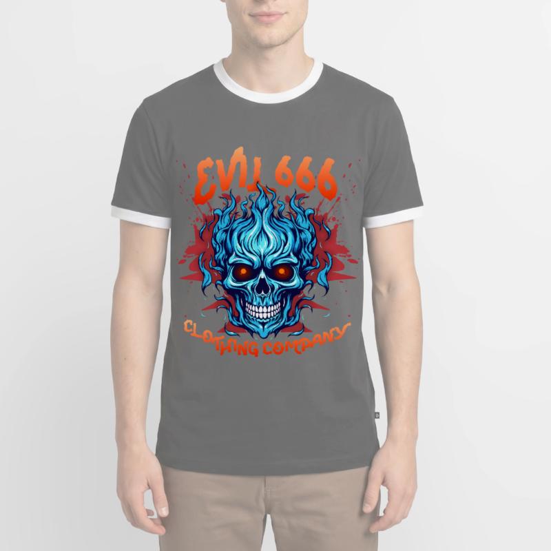 Devil Devil, Evil 666, Comic Devil Satan Saying Men's Ringer Shirt