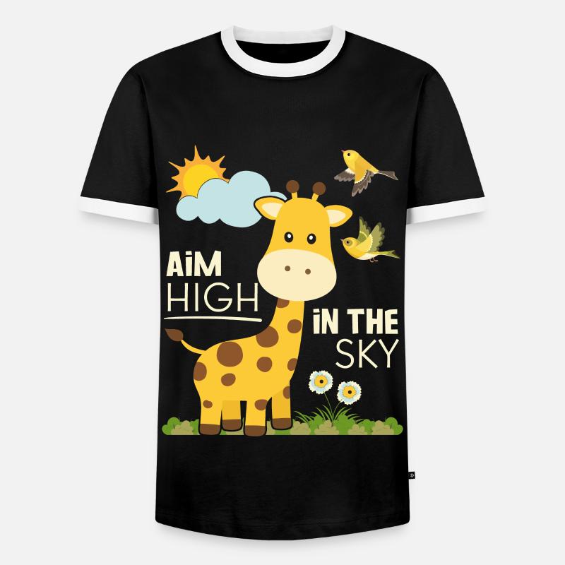 Motivationsspruch, Comic Giraffe Motivation Spruch - Männer Kontrast-T-Shirt - Schwarz/Weiß