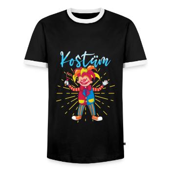 Fasching Kostüm Alaaf Helau Rosenmontag - Männer Kontrast-T-Shirt - Schwarz/Weiß - Vorne - AI Model Female 172 light (172cm) & AI Model Male 178 light (178cm)