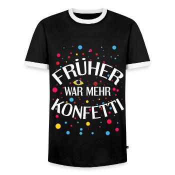 There used to be more confetti carnival costume carnival - Men's Ringer Shirt - black/white - Front - AI Model Female 172 light (172cm) & AI Model Male 178 light (178cm)