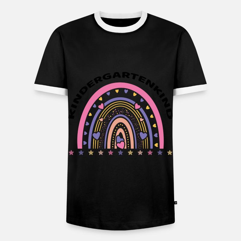 Einschulung Kindergartenkind Regenbogen - Männer Kontrast-T-Shirt - Schwarz/Weiß