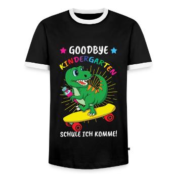 Goodbye Kindergarten School School I'm Coming - Men's Ringer Shirt - black/white - Front - AI Model Female 172 light (172cm) & AI Model Male 178 light (178cm)