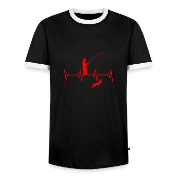 Angel Herzschlag - Männer Kontrast-T-Shirt - Schwarz/Weiß - Vorne - AI Model Female 172 light (172cm) & AI Model Male 178 light (178cm)