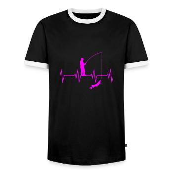 Angel Herzschlag - Männer Kontrast-T-Shirt - Schwarz/Weiß - Vorne - AI Model Female 172 light (172cm) & AI Model Male 178 light (178cm)