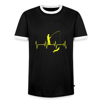 Angel Herzschlag - Männer Kontrast-T-Shirt - Schwarz/Weiß - Vorne - AI Model Female 172 light (172cm) & AI Model Male 178 light (178cm)
