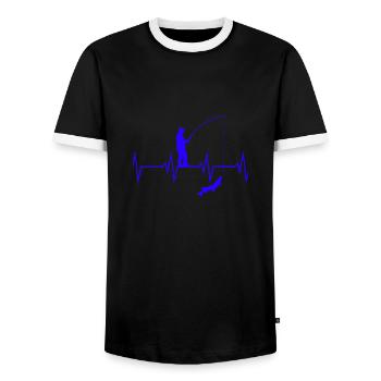Angel Herzschlag - Männer Kontrast-T-Shirt - Schwarz/Weiß - Vorne - AI Model Female 172 light (172cm) & AI Model Male 178 light (178cm)