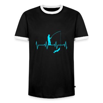 Angel Herzschlag - Männer Kontrast-T-Shirt - Schwarz/Weiß - Vorne - AI Model Female 172 light (172cm) & AI Model Male 178 light (178cm)
