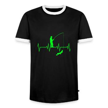 Angel Herzschlag - Männer Kontrast-T-Shirt - Schwarz/Weiß - Vorne - AI Model Female 172 light (172cm) & AI Model Male 178 light (178cm)