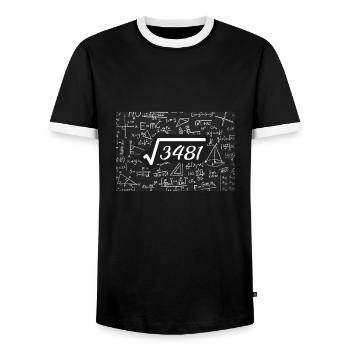 59e anniversaire Homme Femme Racine 3481 = 59 ans - T-shirt contrasté Homme - noir/blanc - Devant - AI Model Female 172 light (172cm) & AI Model Male 178 light (178cm)