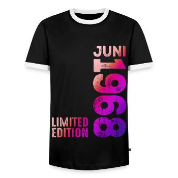 Edition limitée juin 1968 Légendaire depuis juin 1968 - T-shirt contrasté Homme - noir/blanc - Devant - AI Model Female 172 light (172cm) & AI Model Male 178 light (178cm)