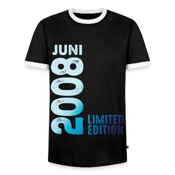 Limited Edition Juli 2008 Legendär Seit Juli 2008 - Männer Kontrast-T-Shirt - Schwarz/Weiß - Vorne - AI Model Female 172 light (172cm) & AI Model Male 178 light (178cm)