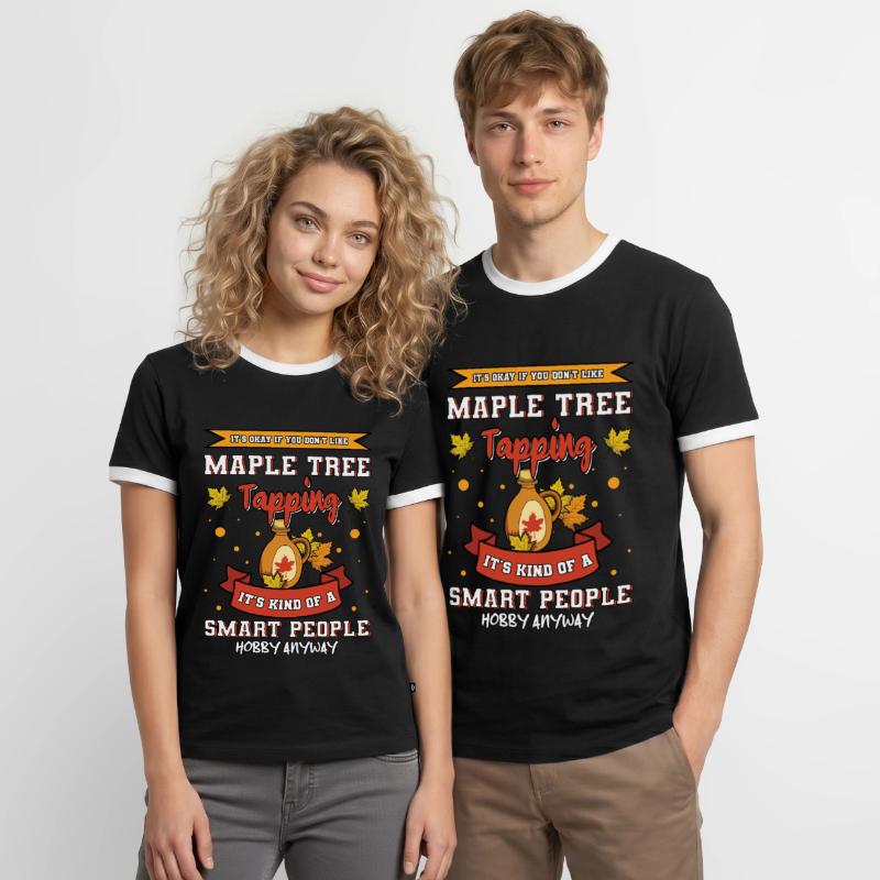 Maple Tree Tapping Maple Tree Maple Leaf Men's Ringer Shirt