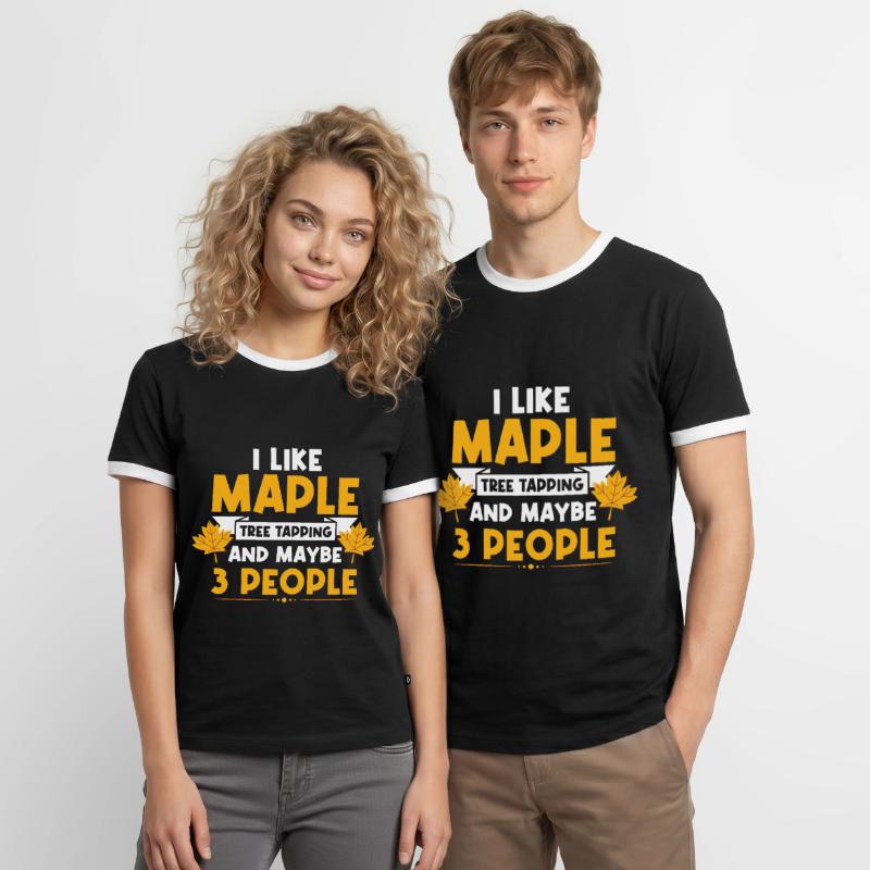 I Like Maple Tree Tapping Maple Tree Maple Leaf Men's Ringer Shirt