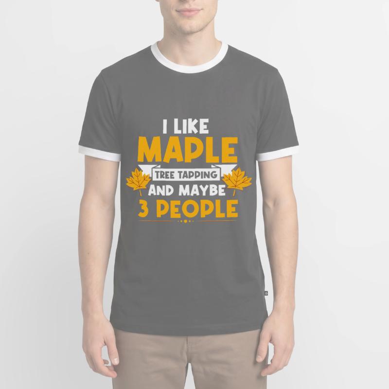I Like Maple Tree Tapping Maple Tree Maple Leaf Men's Ringer Shirt