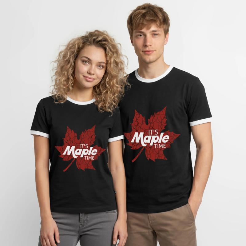 It's Maple Time For Tapping Maple Tree Maple Leaf Men's Ringer Shirt
