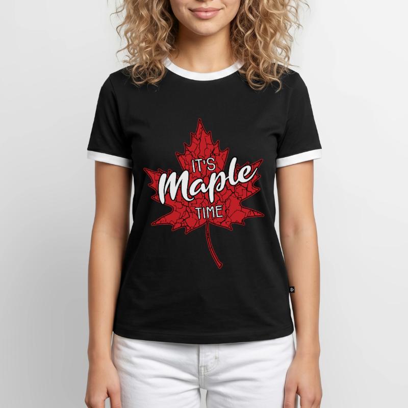 It's Maple Time Maple Leaf Maple Tree Maple Leaf Men's Ringer Shirt