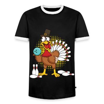 Quilles de dinde de Thanksgiving fraîches - T-shirt contrasté Homme - noir/blanc - Devant - AI Model Female 172 light (172cm) & AI Model Male 178 light (178cm)
