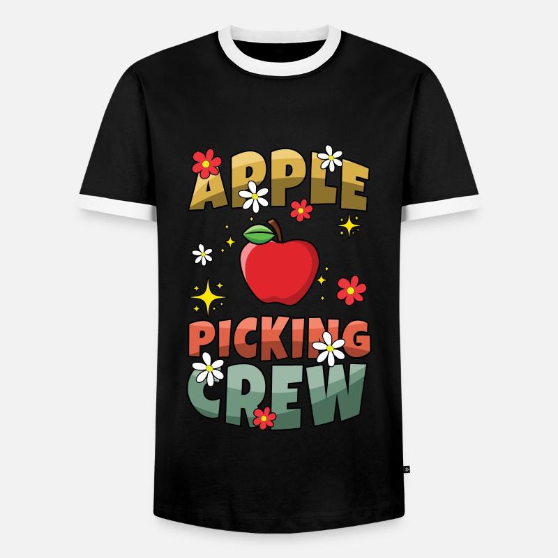 Apfelpflückmannschaft Apfelpflücker Apfelsaison Retro - Männer Kontrast-T-Shirt - Schwarz/Weiß