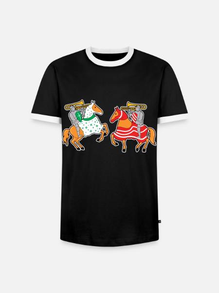 Pferdeturnier Ren Faire - Männer Kontrast-T-Shirt - Schwarz/Weiß