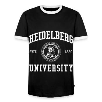 Heidelberg University Universität Hochschule Uni - Männer Kontrast-T-Shirt - Schwarz/Weiß - Vorne - AI Model Female 172 light (172cm) & AI Model Male 178 light (178cm)