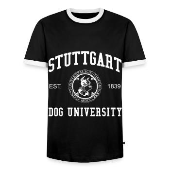 Stuttgart Dog University University College - Men's Ringer Shirt - black/white - Front - AI Model Female 172 light (172cm) & AI Model Male 178 light (178cm)