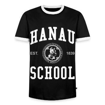 École de Hanau Collège universitaire École universitaire - T-shirt contrasté Homme - noir/blanc - Devant - AI Model Female 172 light (172cm) & AI Model Male 178 light (178cm)
