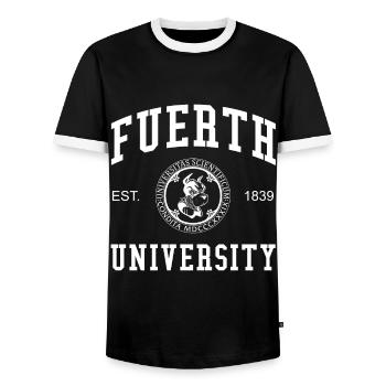 Fürth University Universität Hochschule Uni - Men's Ringer Shirt - black/white - Front - AI Model Female 172 light (172cm) & AI Model Male 178 light (178cm)