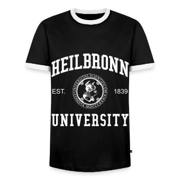 Université d’Heilbronn Universität Hochschule Uni - T-shirt contrasté Homme - noir/blanc - Devant - AI Model Female 172 light (172cm) & AI Model Male 178 light (178cm)