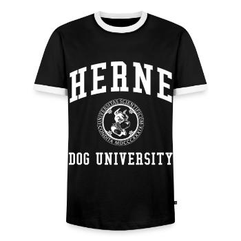 Herne Dog University Universität Hochschule Uni - T-shirt contrasté Homme - noir/blanc - Devant - AI Model Female 172 light (172cm) & AI Model Male 178 light (178cm)