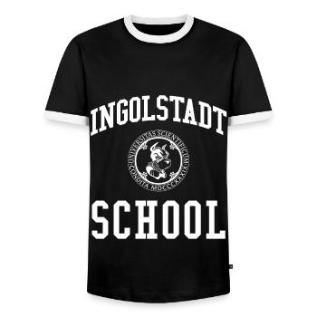 École d’Ingolstadt, Université Université - T-shirt contrasté Homme - noir/blanc - Devant - AI Model Female 172 light (172cm) & AI Model Male 178 light (178cm)
