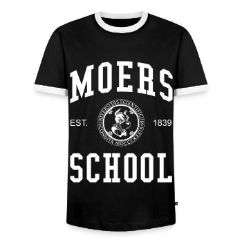 École Moers Université Université École universitaire - T-shirt contrasté Homme - noir/blanc - Devant - AI Model Female 172 light (172cm) & AI Model Male 178 light (178cm)