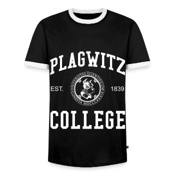 Leipzig Plagwitz Collège Universitaire École Universitaire - T-shirt contrasté Homme - noir/blanc - Devant - AI Model Female 172 light (172cm) & AI Model Male 178 light (178cm)