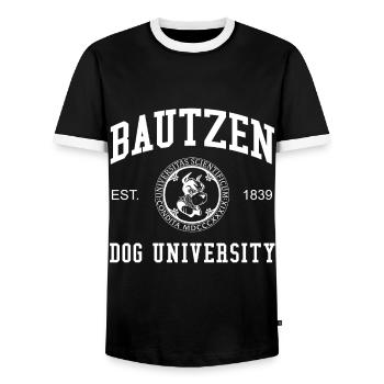 Université canine Bautzen Universität Hochschule Uni - T-shirt contrasté Homme - noir/blanc - Devant - AI Model Female 172 light (172cm) & AI Model Male 178 light (178cm)