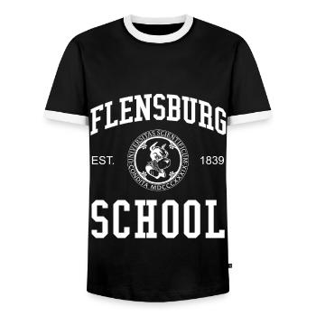 École de Flensburg Collège universitaire École universitaire - T-shirt contrasté Homme - noir/blanc - Devant - AI Model Female 172 light (172cm) & AI Model Male 178 light (178cm)