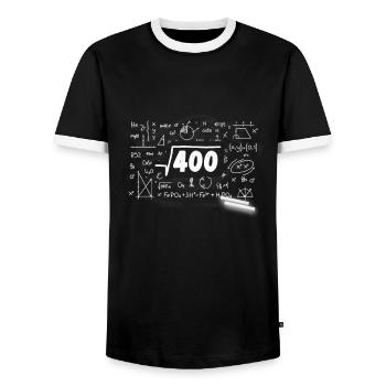 20th Birthday Party Gift Root from 400 Years - Men's Ringer Shirt - black/white - Front - AI Model Female 172 light (172cm) & AI Model Male 178 light (178cm)