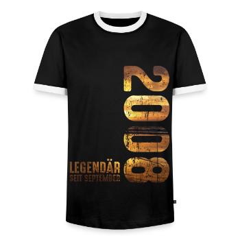 Legendär Seit September 2008 Geburtstag - Männer Kontrast-T-Shirt - Schwarz/Weiß - Vorne - AI Model Female 172 light (172cm) & AI Model Male 178 light (178cm)