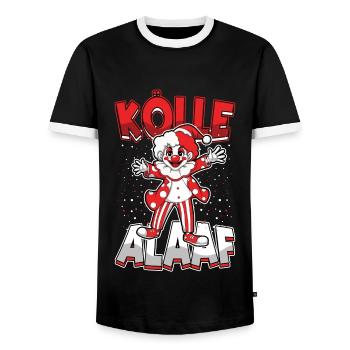 Kölle Alaaf Karneval Clown Lustig Köln Feier - Männer Kontrast-T-Shirt - Schwarz/Weiß - Vorne - AI Model Female 172 light (172cm) & AI Model Male 178 light (178cm)