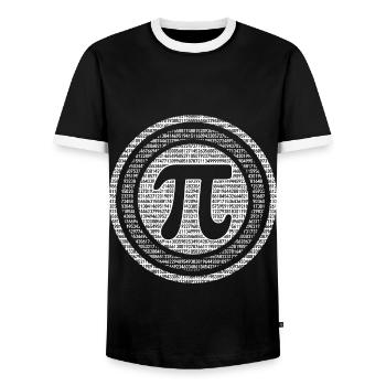 Circle of Infinity Pi Day Magic - Men's Ringer Shirt - black/white - Front - AI Model Female 172 light (172cm) & AI Model Male 178 light (178cm)